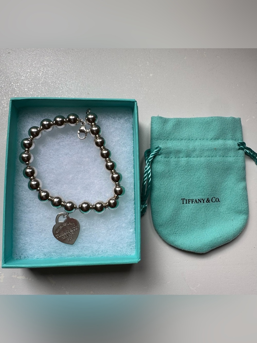 Return To Tiffany Heart Tag Bracelet Silver 8mm with Bag and Box